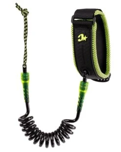 CREATURES OF LEISURE Reliance Bicep Leash - Black Coil/ Lime Cuff