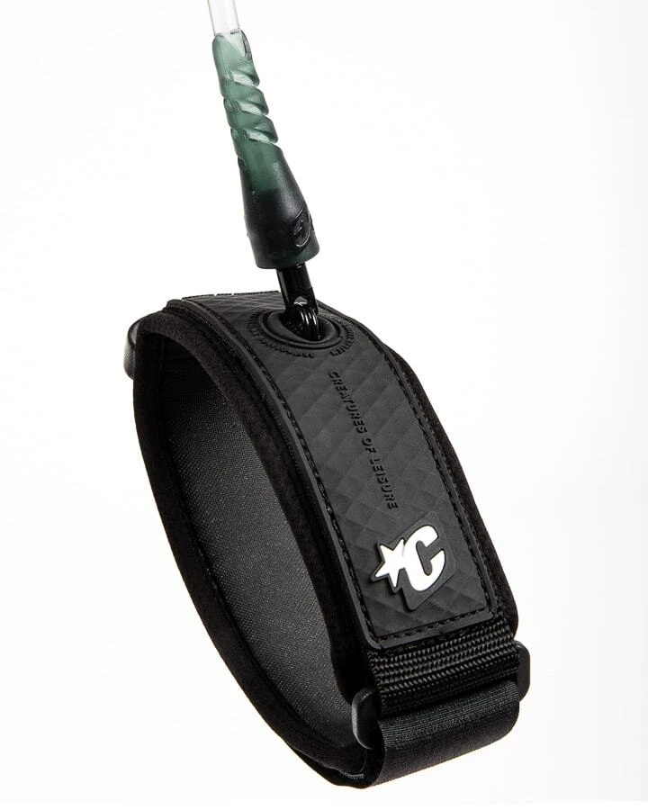 CREATURES OF LEISURE Reliance Bicep Leash - Clear White Coil/ Black Cuff 4 CREATURES OF LEISURE Reliance Bicep Leash - Clear White Coil/ Black Cuff - Image 2