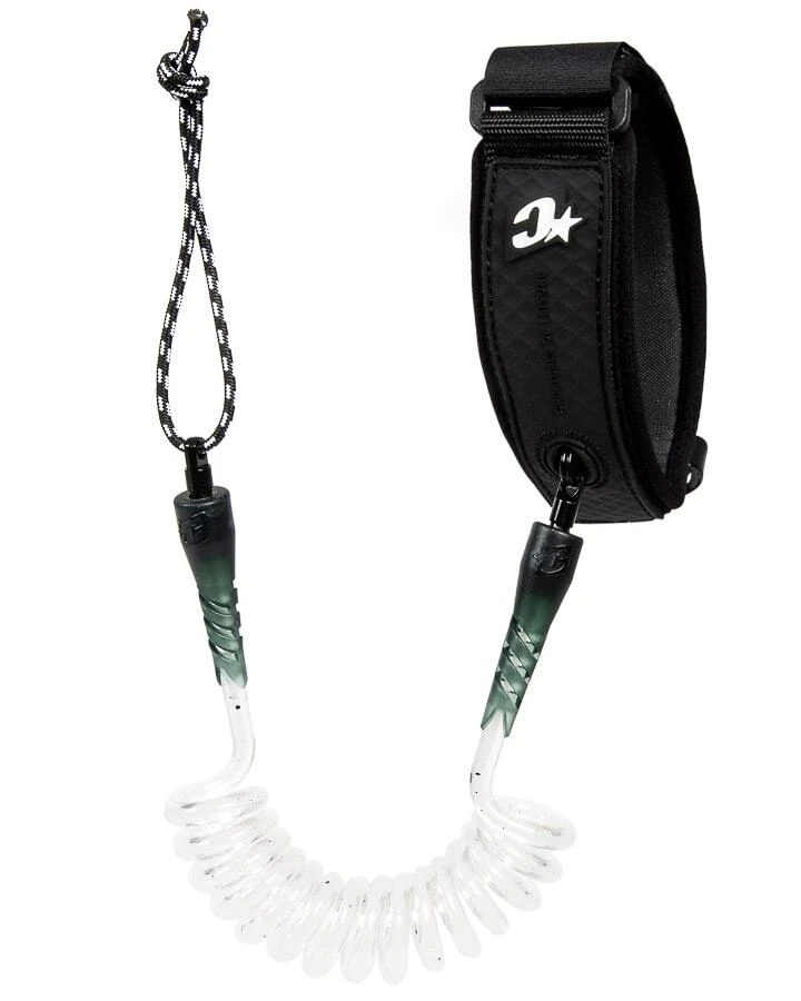 CREATURES OF LEISURE Reliance Bicep Leash - Clear White Coil/ Black Cuff 3 CREATURES OF LEISURE Reliance Bicep Leash - Clear White Coil/ Black Cuff