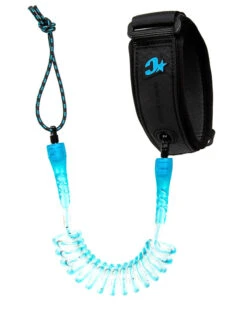 CREATURES OF LEISURE Reliance Bicep Leash - Clear Blue Coil/ Black Cuff
