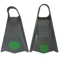 Mike Stewart Viper Bodyboard Fins - Grey/ Green Dot - Soft Flex