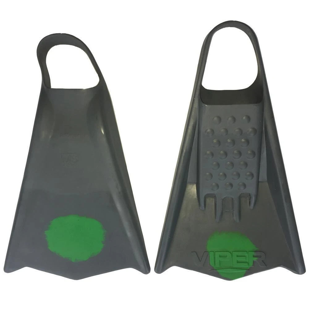Mike Stewart Viper Bodyboard Fins - Grey/ Green Dot - Soft Flex 3 Mike Stewart Viper Bodyboard Fins - Grey/ Green Dot - Soft Flex