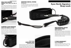 CREATURES OF LEISURE Ryan Hardy Bicep Leash - Cyan Coil/ Black Cuff - 2021 -SurfFlex Shop 9420434 2