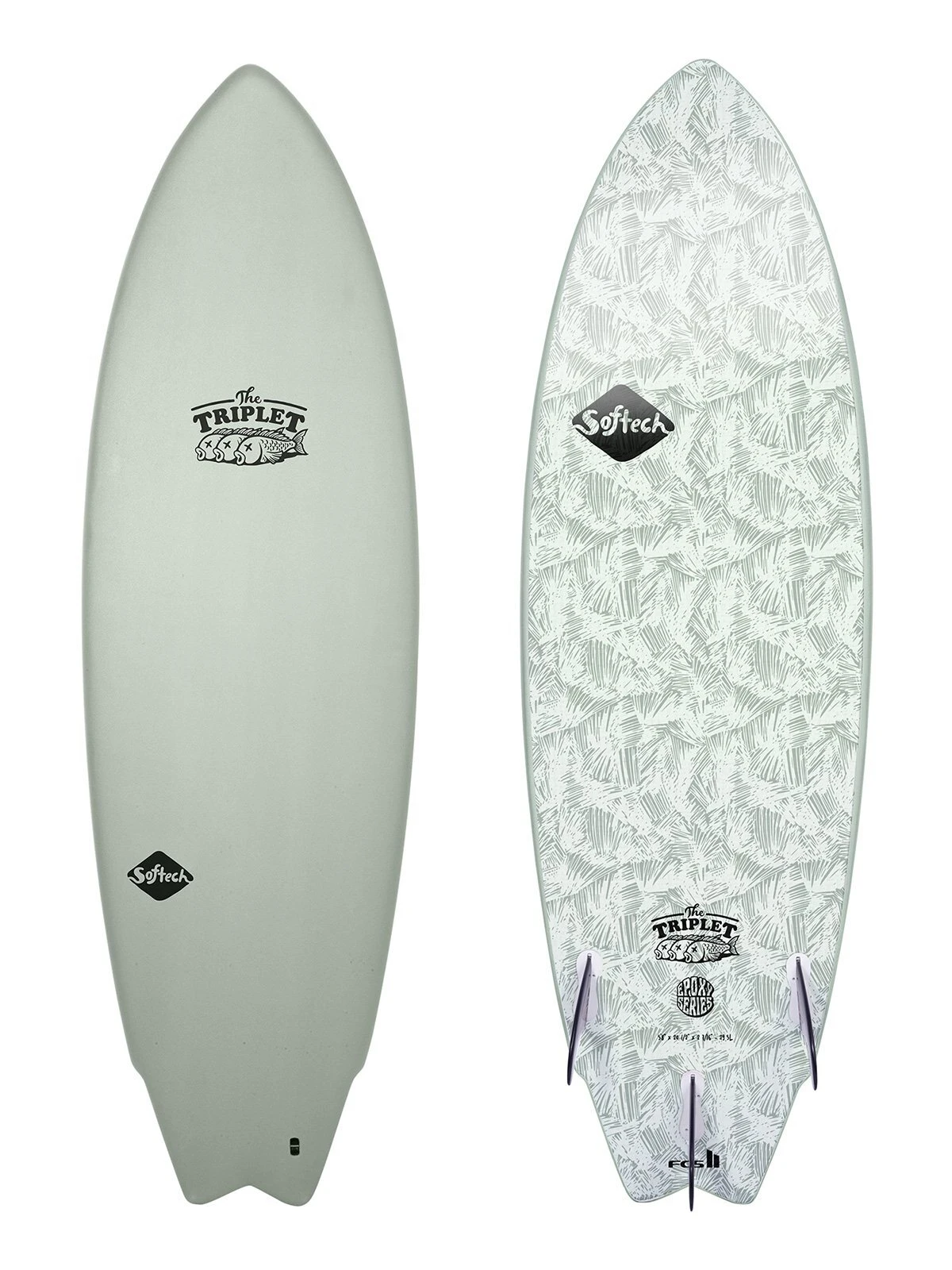 SOFTECH SOFT SURFBOARD Triplet Epoxy Thruster - 5'8 4 SOFTECH SOFT SURFBOARD Triplet Epoxy Thruster - 5'8 - Image 2
